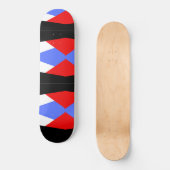 Moderne Abstracte Schilderkunst | blauwe Rood zwar Persoonlijk Skateboard (Voorkant)