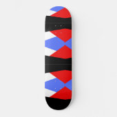 Moderne Abstracte Schilderkunst | blauwe Rood zwar Persoonlijk Skateboard (Voorkant)