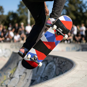 Moderne Abstracte Schilderkunst   blauwe Rood zwar Persoonlijk Skateboard