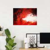 Moderne Abstracte Schilderkunst Kunstprint Rood Cr Poster (Thuiskantoor)