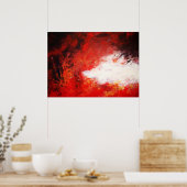 Moderne Abstracte Schilderkunst Kunstprint Rood Cr Poster (Keuken)