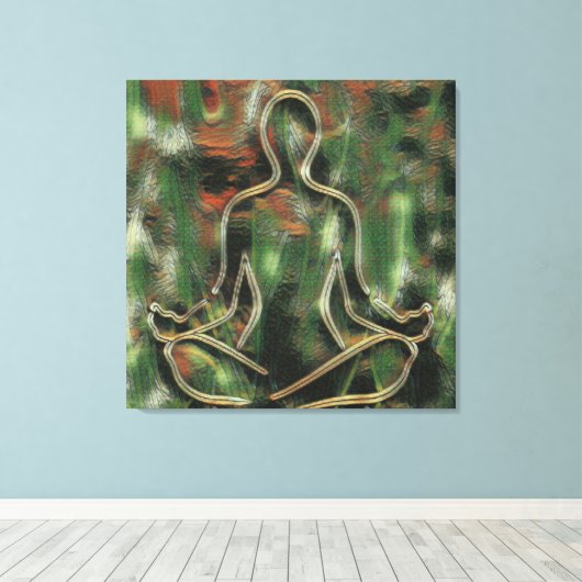 Moderne Abstracte Schilderkunst Yoga Meditatie Gro Canvas Afdruk (Insitu (Houten vloer))