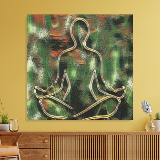 Moderne Abstracte Schilderkunst Yoga Meditatie Gro Canvas Afdruk (Insitu (Woonkamer))