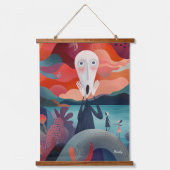 Moderne Abstracte Schreeuw: Levendige Artistieke T Hangend Wandkleed (Voorkant)