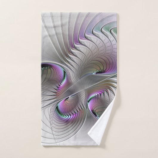 Moderne Abstracte Shy Fantasy Figuur Fractal Art Bad Handdoek (Handdoek)
