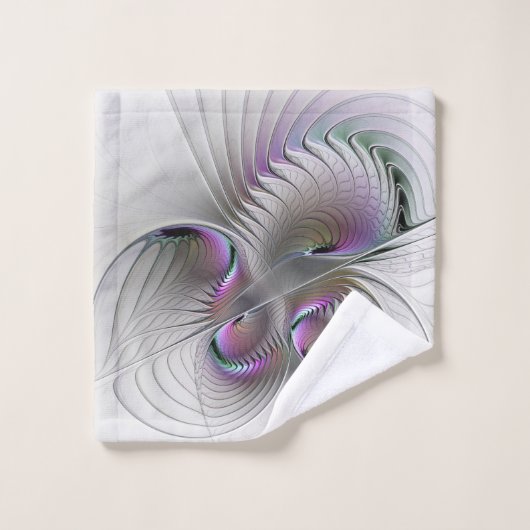 Moderne Abstracte Shy Fantasy Figuur Fractal Art Bad Handdoek (Wasdoekje)