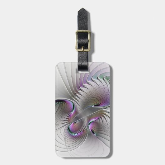 Moderne Abstracte Shy Fantasy Figuur Fractal Art Bagagelabel (Voorkant verticaal)