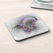 Moderne Abstracte Shy Fantasy Figuur Fractal Art Bier Onderzetter (Linkerzijde)