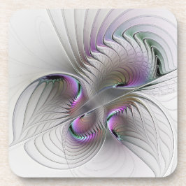 Moderne Abstracte Shy Fantasy Figuur Fractal Art Bier Onderzetter