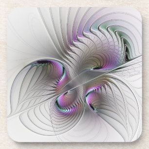 Moderne Abstracte Shy Fantasy Figuur Fractal Art Bier Onderzetter