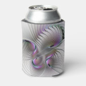 Moderne Abstracte Shy Fantasy Figuur Fractal Art Blikjeskoeler (Blikje Achterkant)