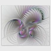 Moderne Abstracte Shy Fantasy Figuur Fractal Art Cadeaupapier (Vlak)