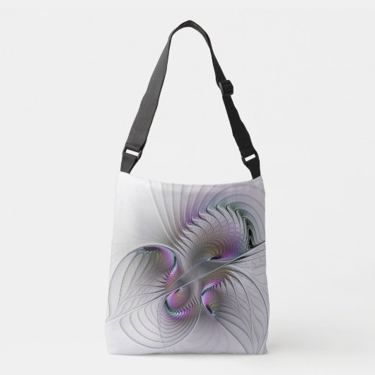 Moderne Abstracte Shy Fantasy Figuur Fractal Art Crossbody Tas (Voorkant)