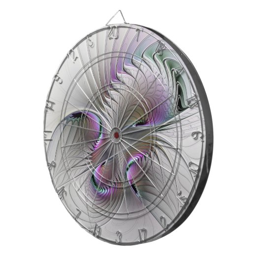 Moderne Abstracte Shy Fantasy Figuur Fractal Art Dartbord (Voorkant Rechts)