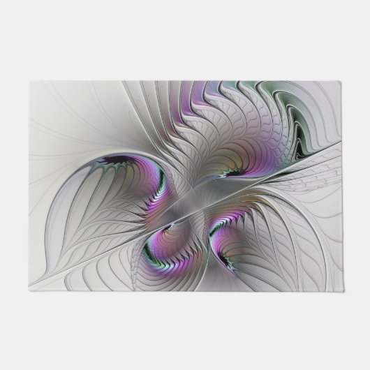 Moderne Abstracte Shy Fantasy Figuur Fractal Art Deurmat (Voorkant)