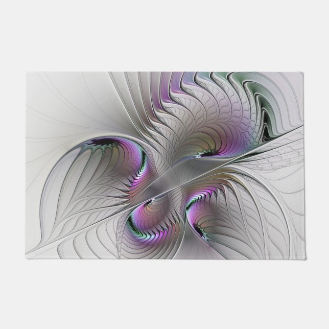 Moderne Abstracte Shy Fantasy Figuur Fractal Art Deurmat (Voorkant)