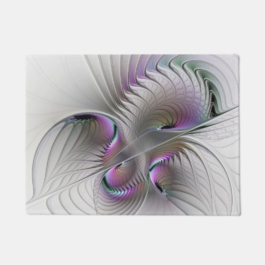 Moderne Abstracte Shy Fantasy Figuur Fractal Art Deurmat (Voorkant)
