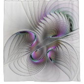 Moderne Abstracte Shy Fantasy Figuur Fractal Art Douchegordijn (Voorkant)
