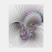 Moderne Abstracte Shy Fantasy Figuur Fractal Art Fleece Deken (Voorkant)