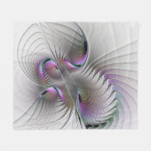 Moderne Abstracte Shy Fantasy Figuur Fractal Art Fleece Deken (Voorkant (Horizontaal))
