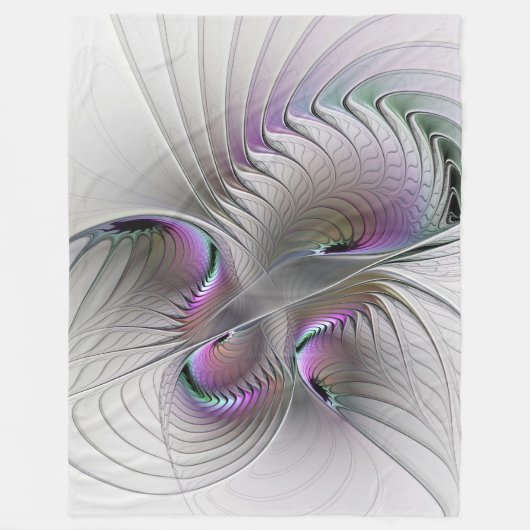 Moderne Abstracte Shy Fantasy Figuur Fractal Art Fleece Deken (Voorkant)