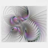 Moderne Abstracte Shy Fantasy Figuur Fractal Art Fleece Deken (Voorkant (Horizontaal))