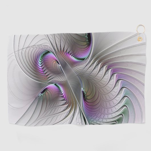 Moderne Abstracte Shy Fantasy Figuur Fractal Art Golfhanddoek (Horizontaal)