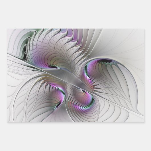 Moderne Abstracte Shy Fantasy Figuur Fractal Art Inpakpapier Vel (Voorkant)