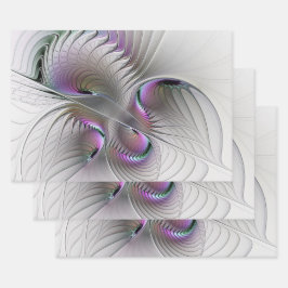 Moderne Abstracte Shy Fantasy Figuur Fractal Art Inpakpapier Vel