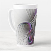 Moderne Abstracte Shy Fantasy Figuur Fractal Art Latte Mok (Linkerhoek)
