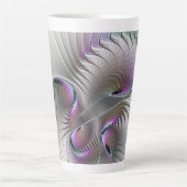 Moderne Abstracte Shy Fantasy Figuur Fractal Art Latte Mok (Voorkant)