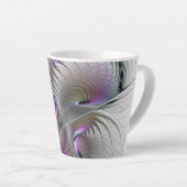 Moderne Abstracte Shy Fantasy Figuur Fractal Art Latte Mok (Rechterhoek)