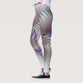 Moderne Abstracte Shy Fantasy Figuur Fractal Art Leggings (Links)
