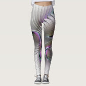 Moderne Abstracte Shy Fantasy Figuur Fractal Art Leggings (Voorkant)
