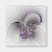 Moderne Abstracte Shy Fantasy Figuur Fractal Art Magneet (Voorkant)