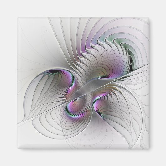 Moderne Abstracte Shy Fantasy Figuur Fractal Art Magneet (Voorkant)