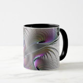 Moderne Abstracte Shy Fantasy Figuur Fractal Art Mok (Voorkant rechts)