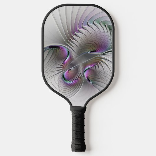 Moderne Abstracte Shy Fantasy Figuur Fractal Art Pickleball Paddle (Voorkant)