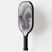 Moderne Abstracte Shy Fantasy Figuur Fractal Art Pickleball Paddle (Links)