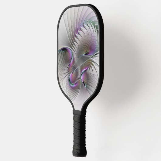 Moderne Abstracte Shy Fantasy Figuur Fractal Art Pickleball Paddle (Links)