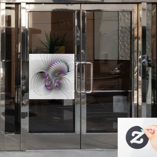 Moderne Abstracte Shy Fantasy Figuur Fractal Art Raamsticker (Kantoordeur)
