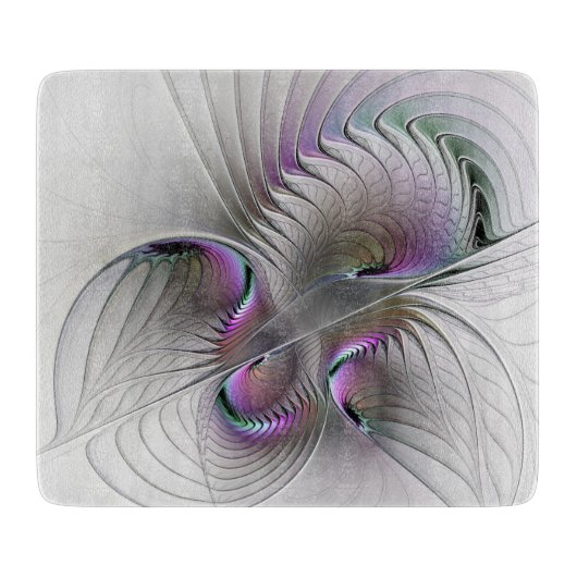 Moderne Abstracte Shy Fantasy Figuur Fractal Art Snijplank (Voorkant)