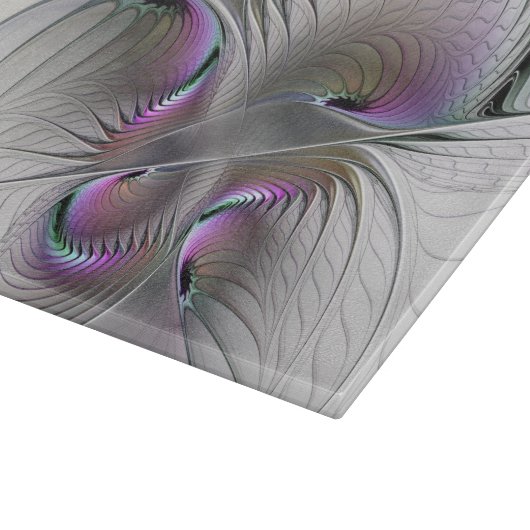 Moderne Abstracte Shy Fantasy Figuur Fractal Art Snijplank (Hoek)