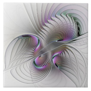 Moderne Abstracte Shy Fantasy Figuur Fractal Art Tegeltje