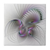 Moderne Abstracte Shy Fantasy Figuur Fractal Art Tegeltje (Voorkant)