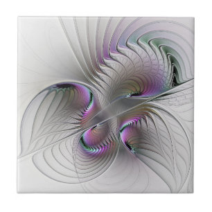 Moderne Abstracte Shy Fantasy Figuur Fractal Art Tegeltje