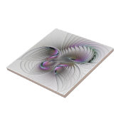 Moderne Abstracte Shy Fantasy Figuur Fractal Art Tegeltje (Zijkant)