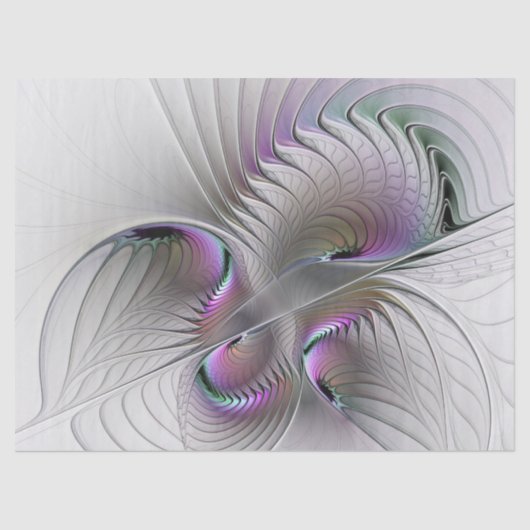 Moderne Abstracte Shy Fantasy Figuur Fractal Art Tissuepapier (Voorkant)