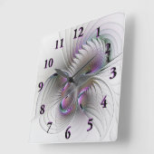Moderne Abstracte Shy Fantasy Figuur Fractal Art Vierkante Klok (Hoek)