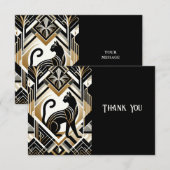 Moderne Abstracte Sierlijke Kat Bedankkaart (Voorkant / Achterkant)
